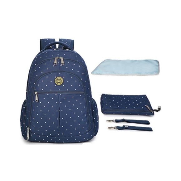New Large Navy Backpack / Baby Diaper Bag with Accessories Large Capacit… - Picture 5 of 10